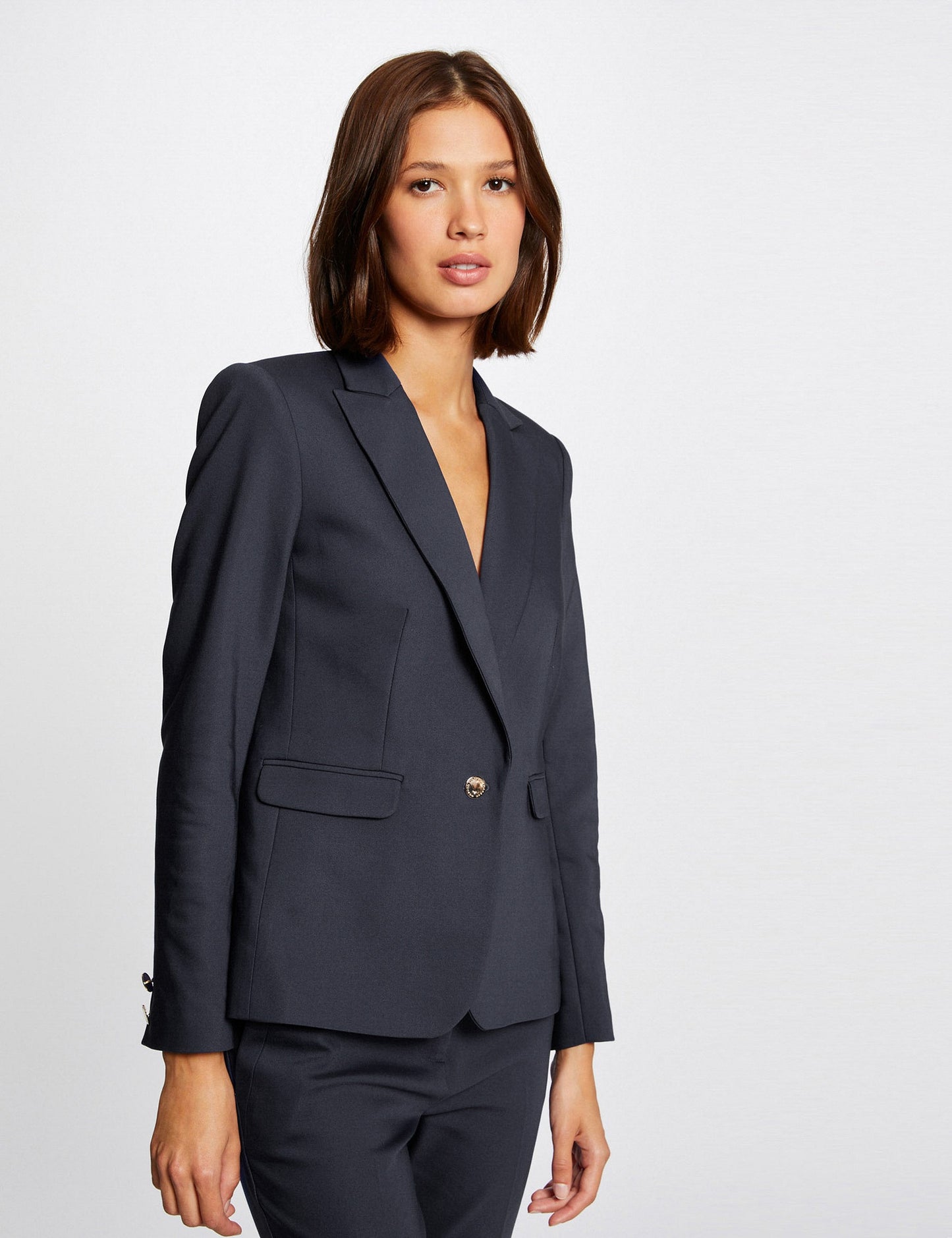 Rechte Blazer met Knoopsluiting