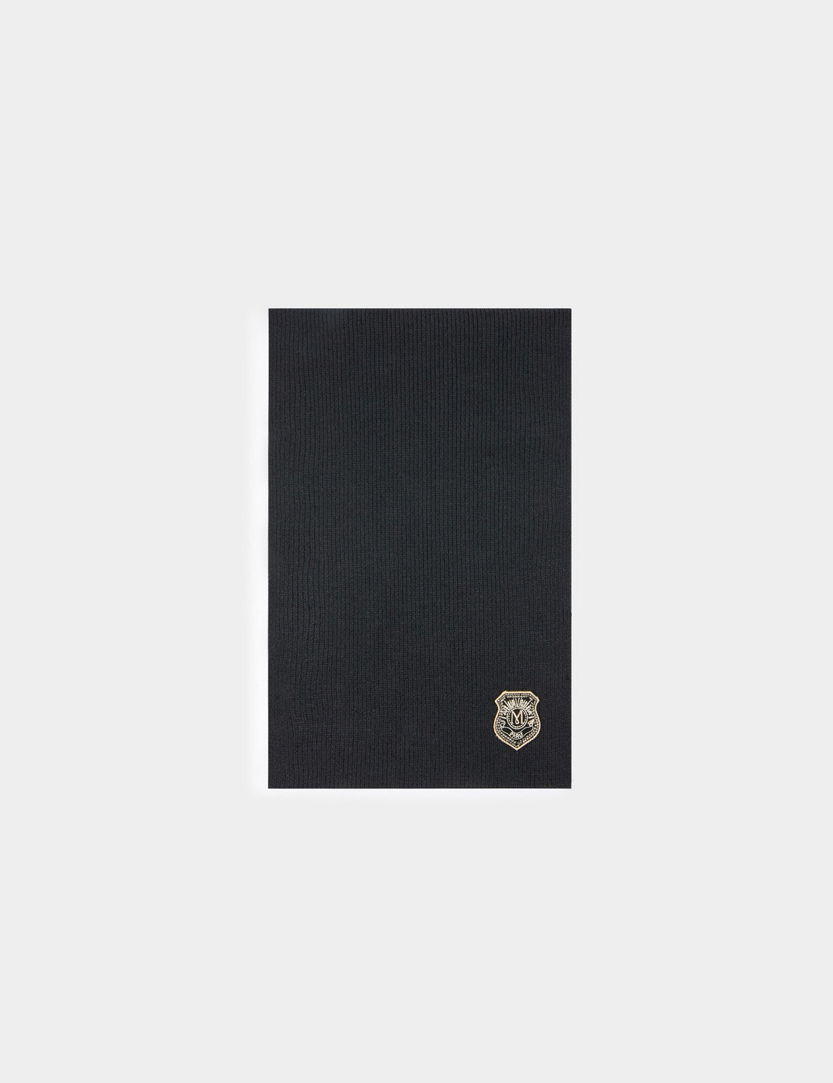 Fijngebreide Sjaal met Geborduurd Patch