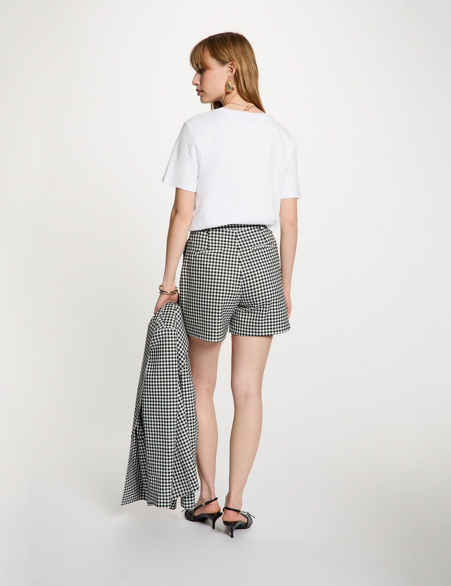 Short met Vichyruit en Hoge Taille