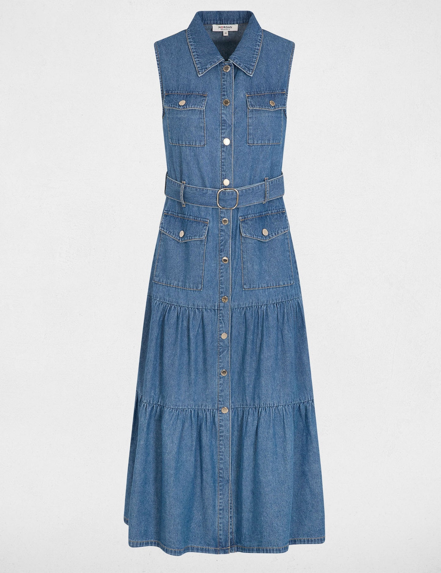 Maxi Denim Jurk met Rechte Pasvorm