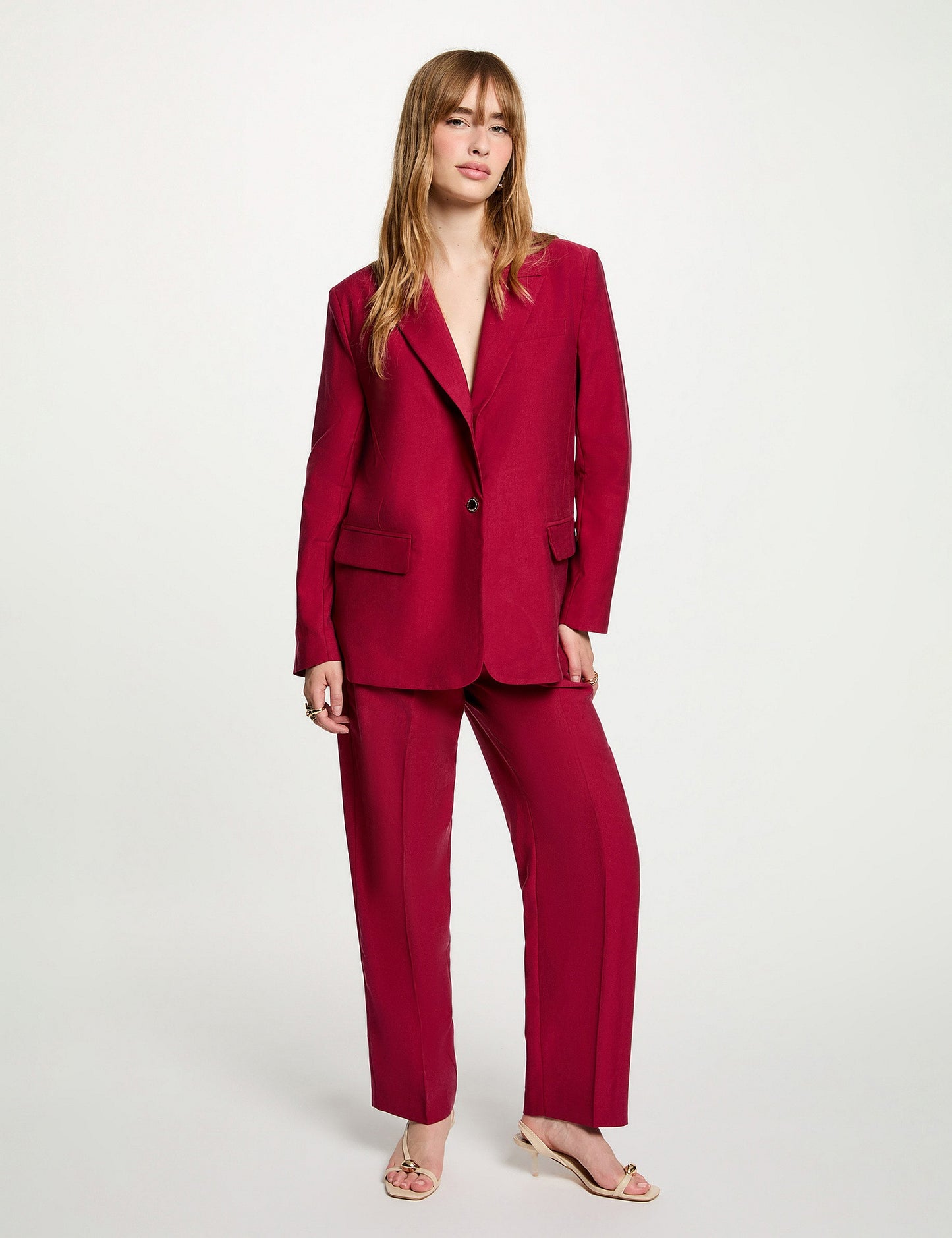 Hoge Taille Carrot Broek met Plooien