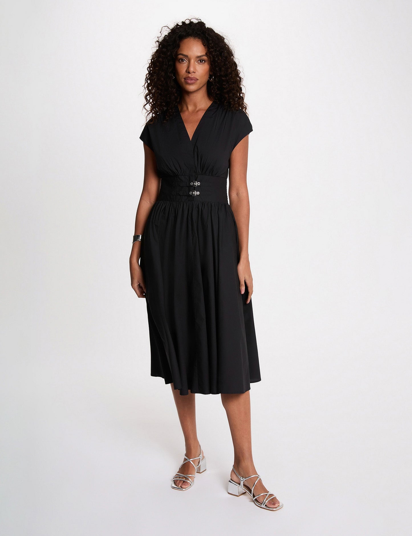Midi-jurk met V-hals