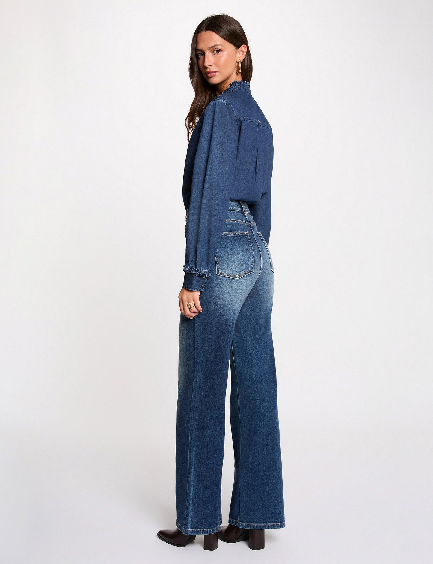 Wijde Jeans met Hoge Taille