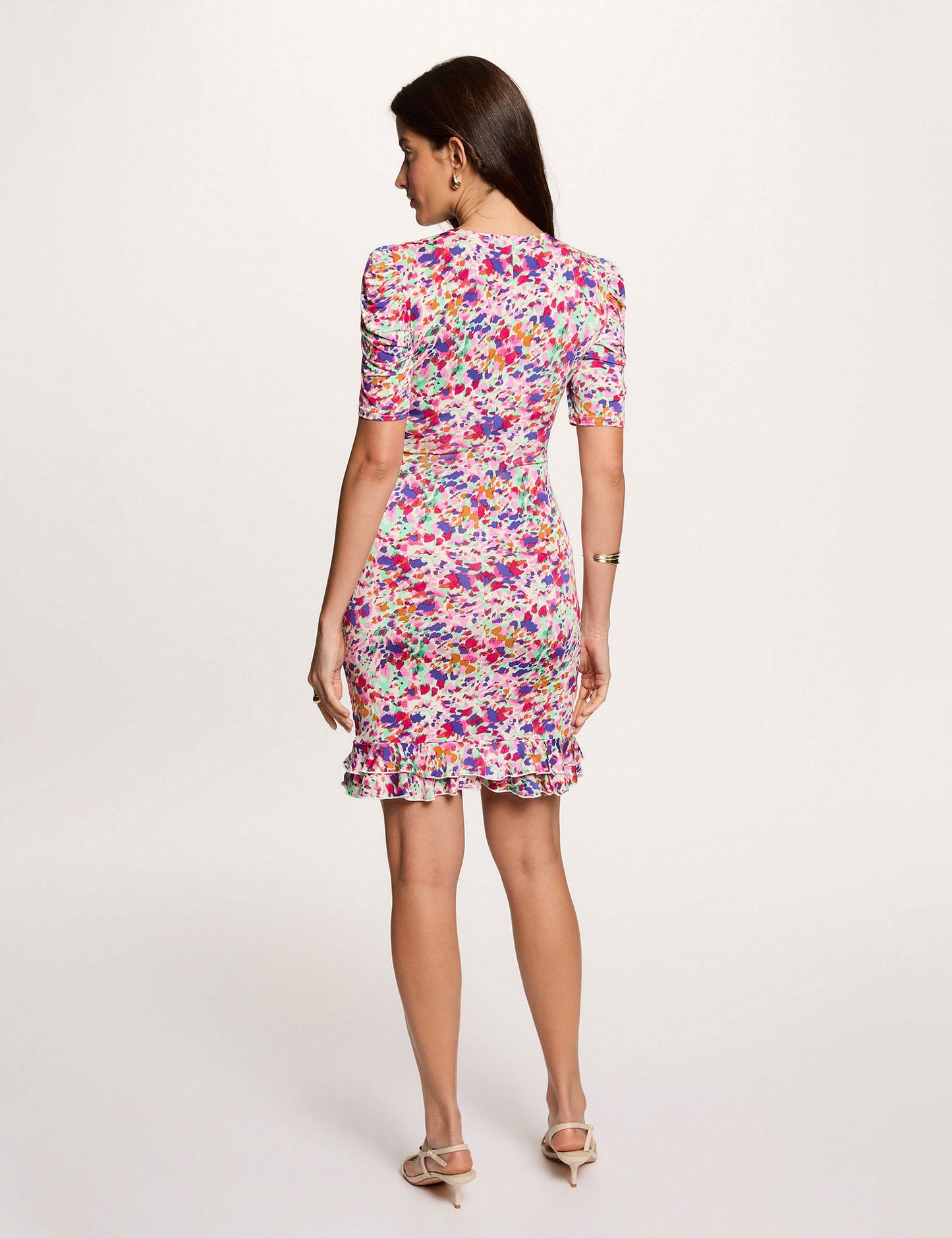 Korte Jurk met Print en Korte Mouwen