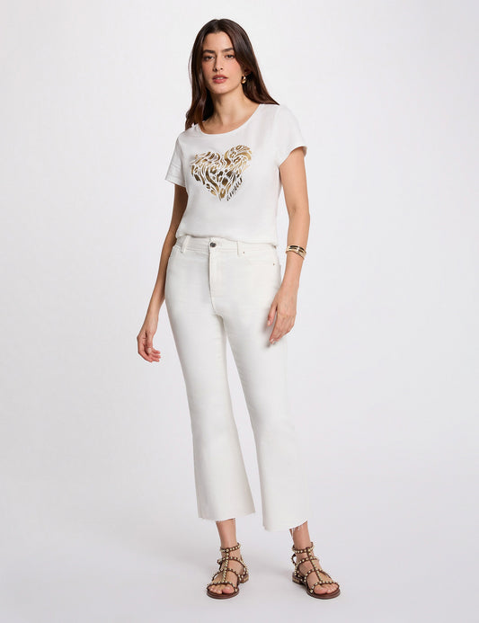 T-shirt met Print en Korte Mouwen