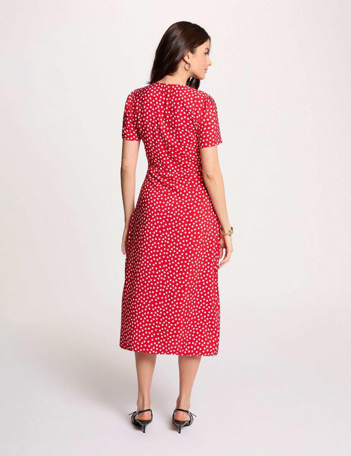 Midi Jurk met V-Hals en Split