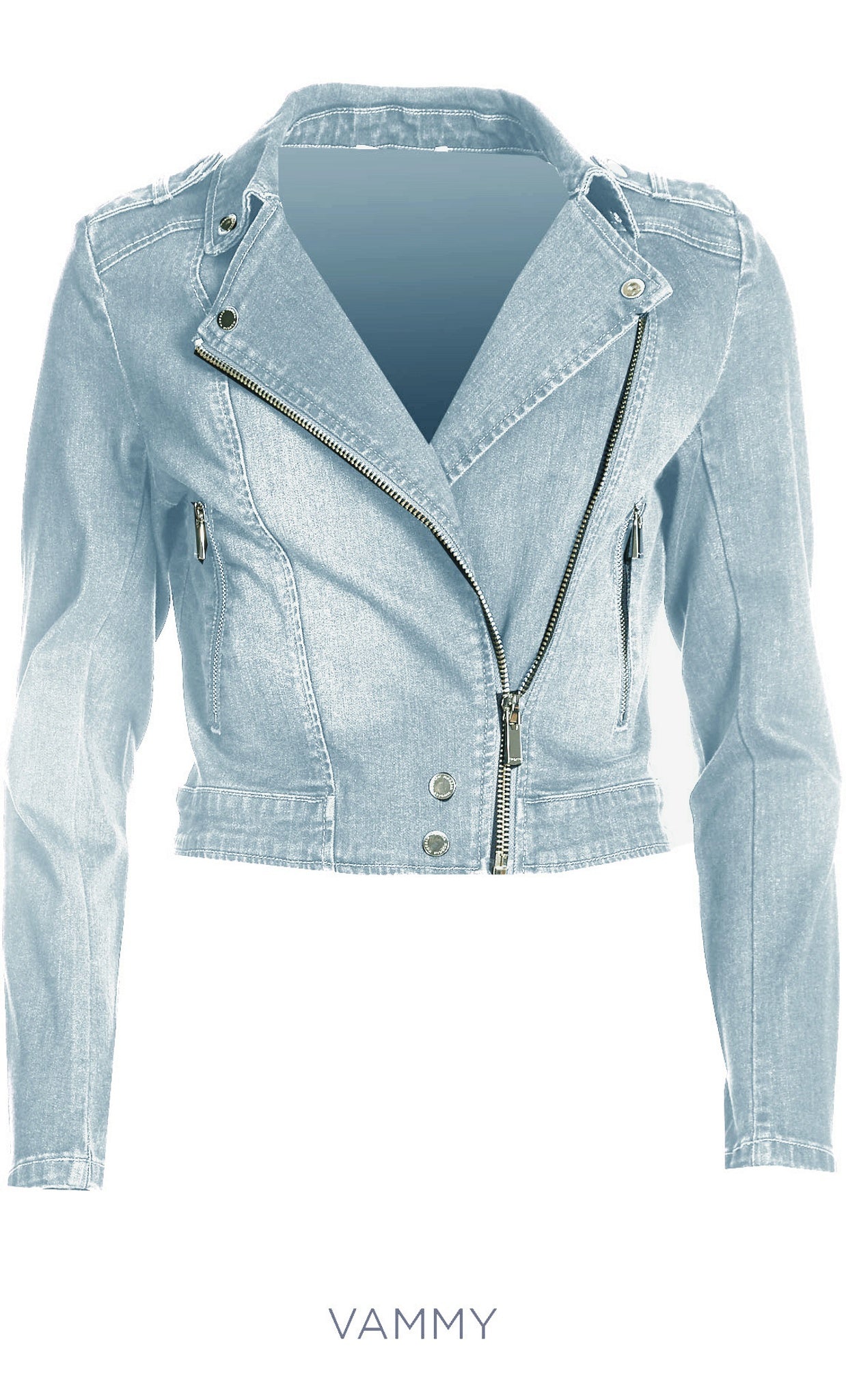 Denim Jack met Rits en Rechte Pasvorm
