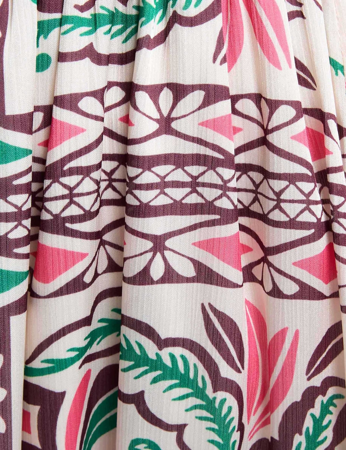 Lange Jurk met Print en Taille-uitsnijdingen