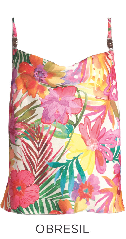 Top met Dunne Bandjes en Print