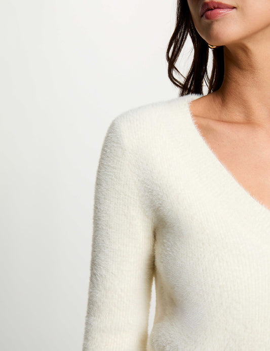 Comfortabele Trui met V-hals en Knoopjes