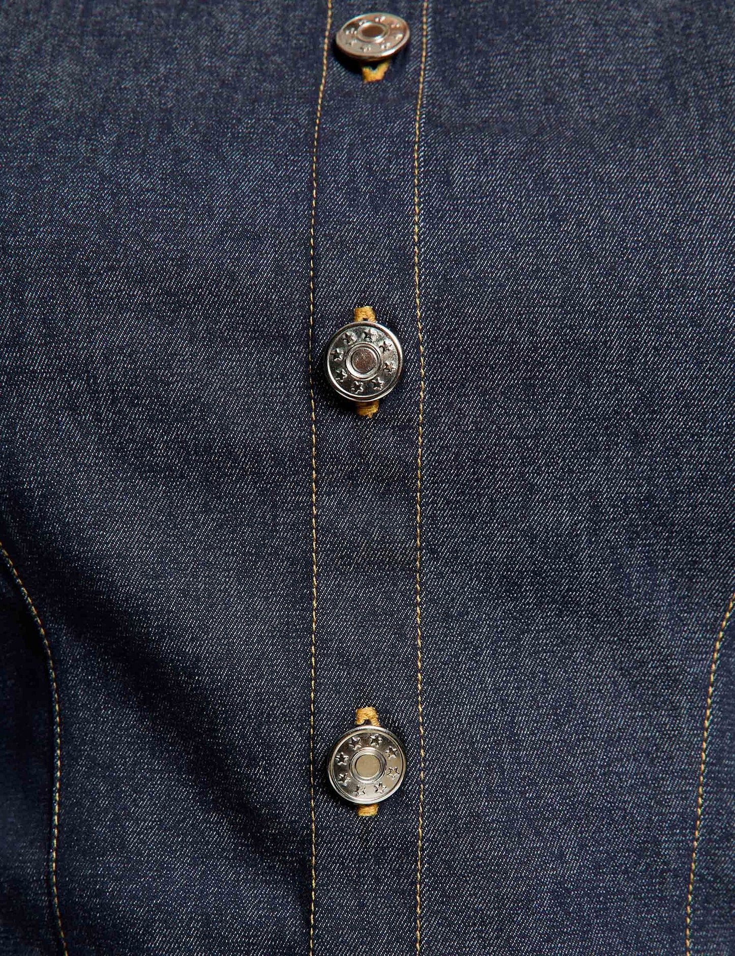 Denim Top met Aansluitende Pasvorm