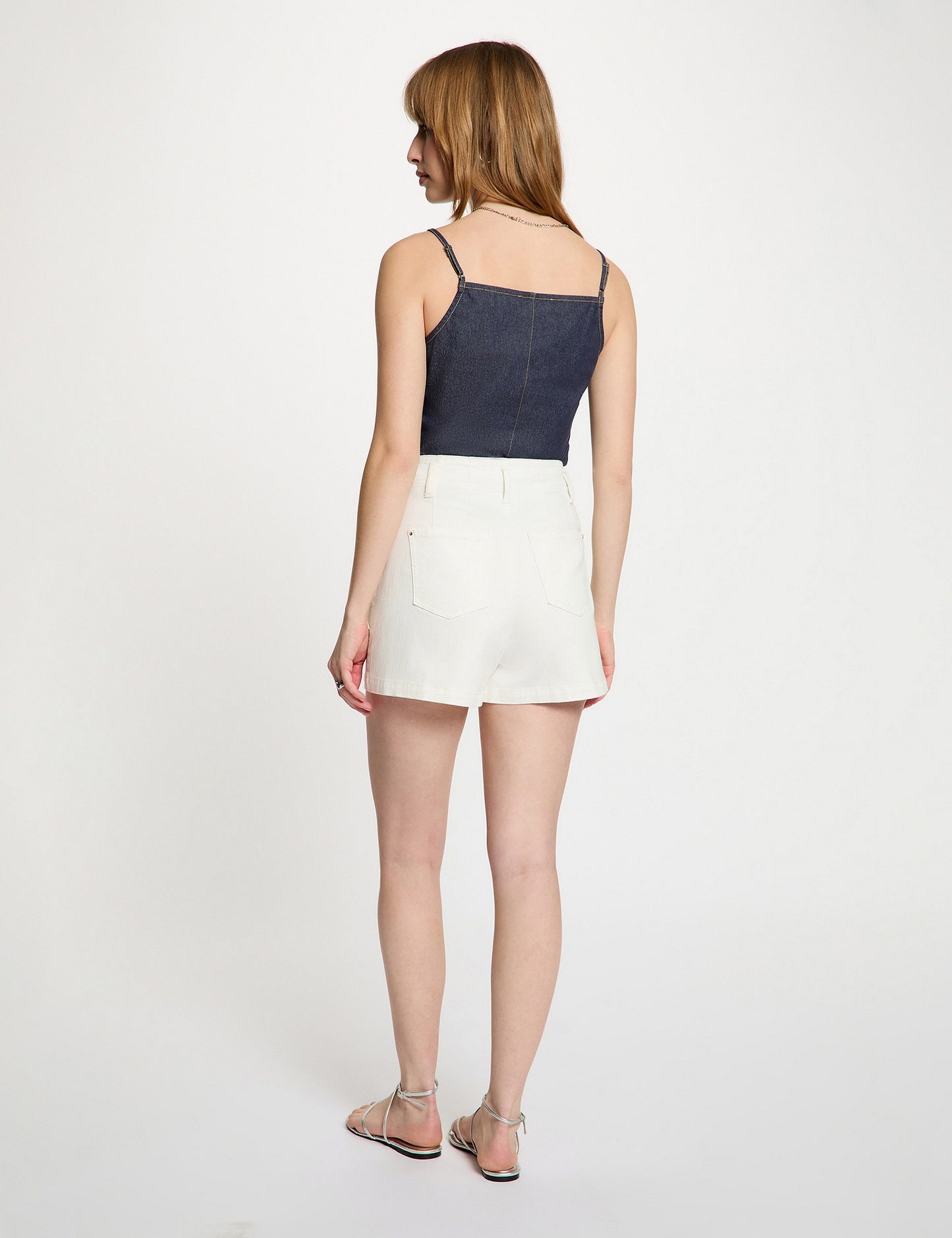 Denim Top met Aansluitende Pasvorm