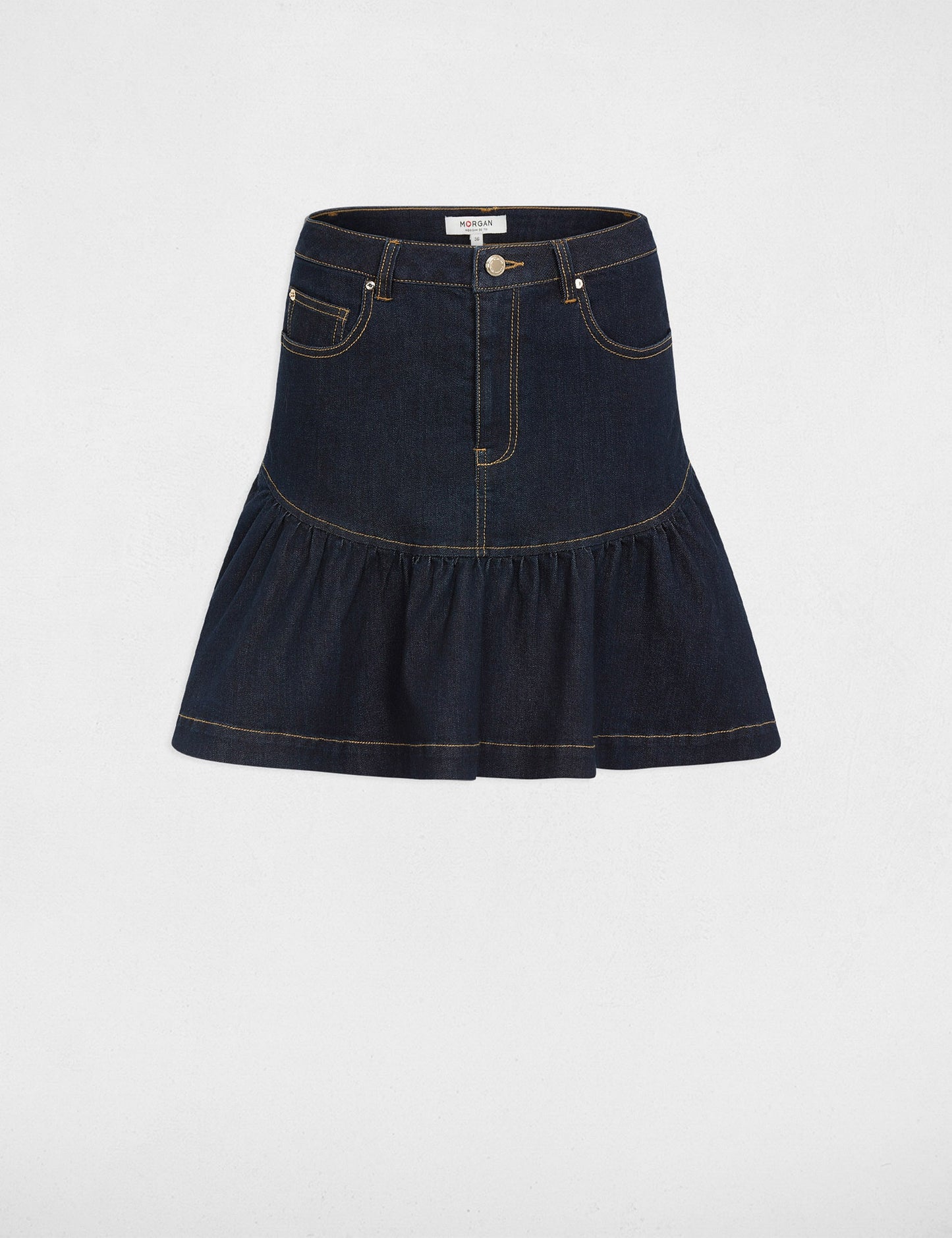 Korte Jeans Rok met Uitlopende Pasvorm