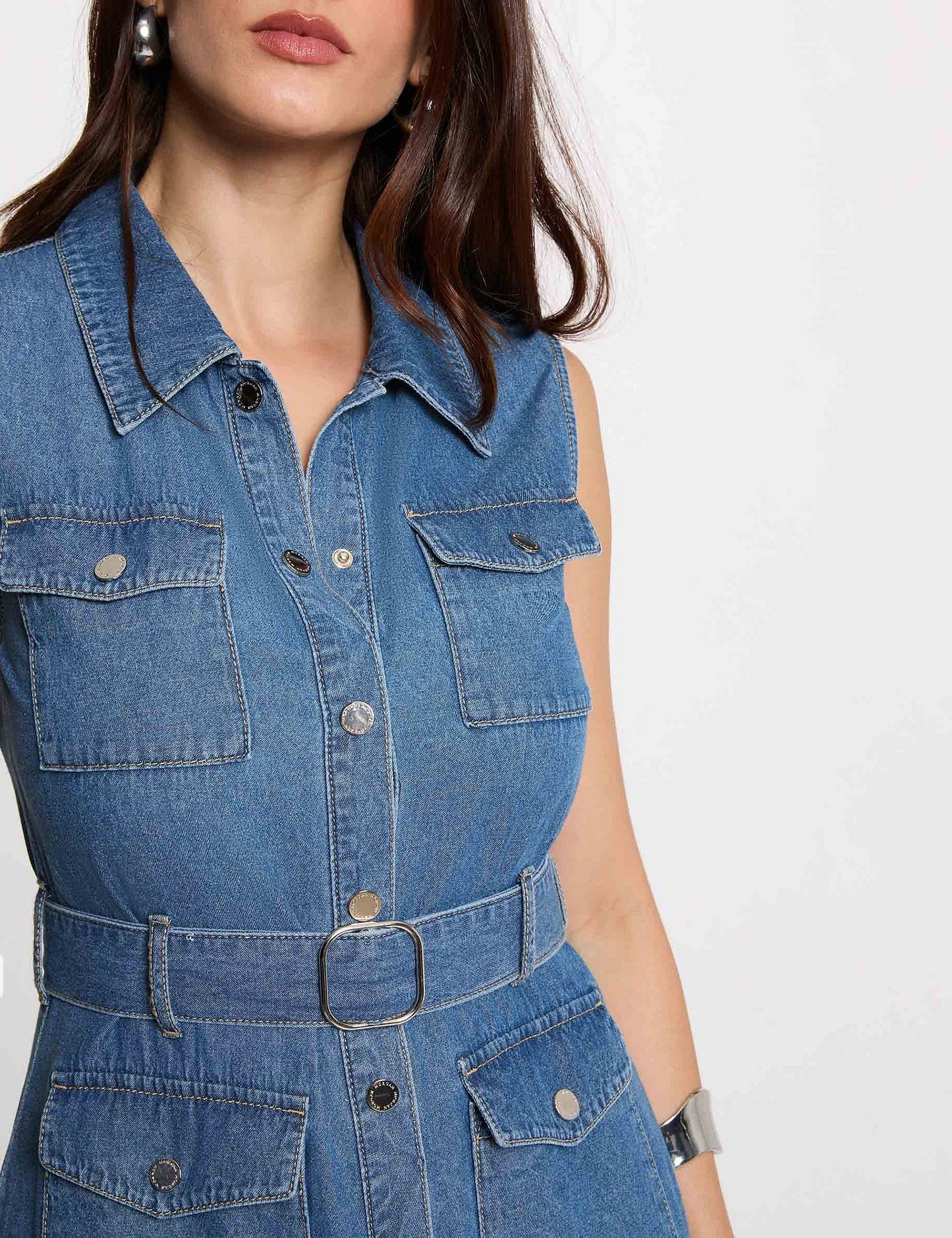Maxi Denim Jurk met Rechte Pasvorm