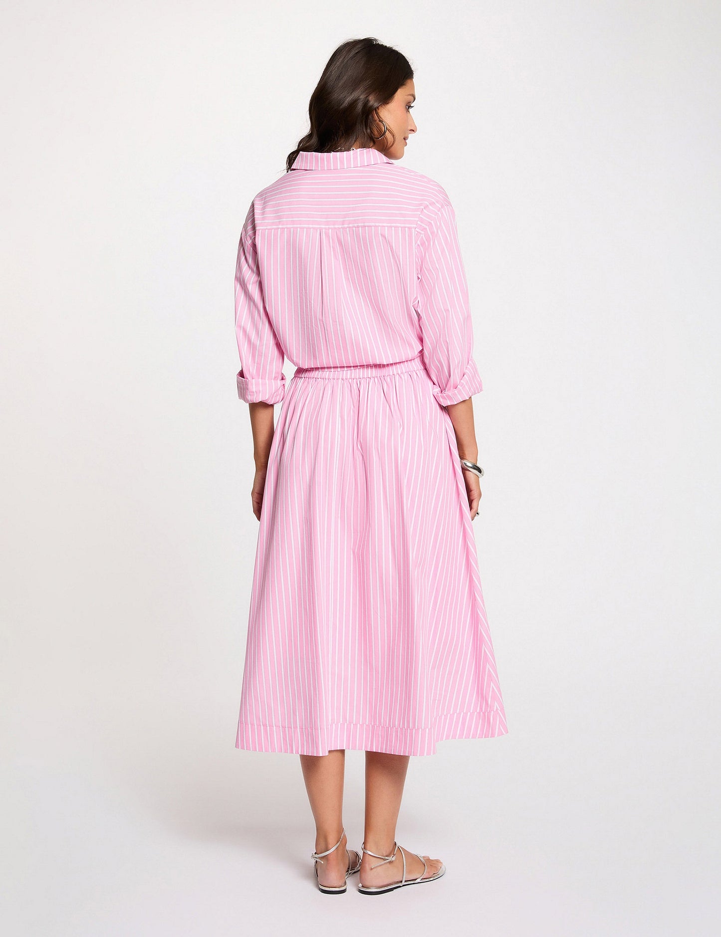 Oversized Gestreepte Blouse met Knoopdetail