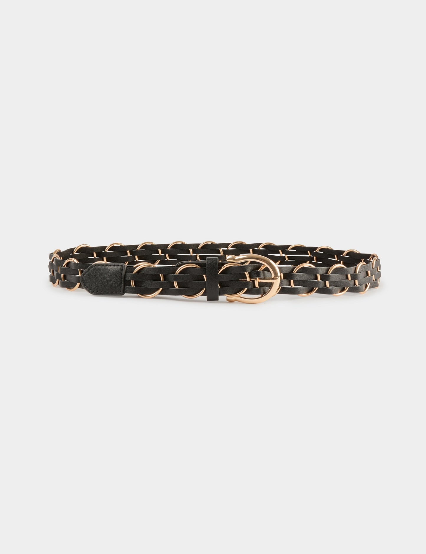 Dunne Imitatieleren Riem met Kettingdetails