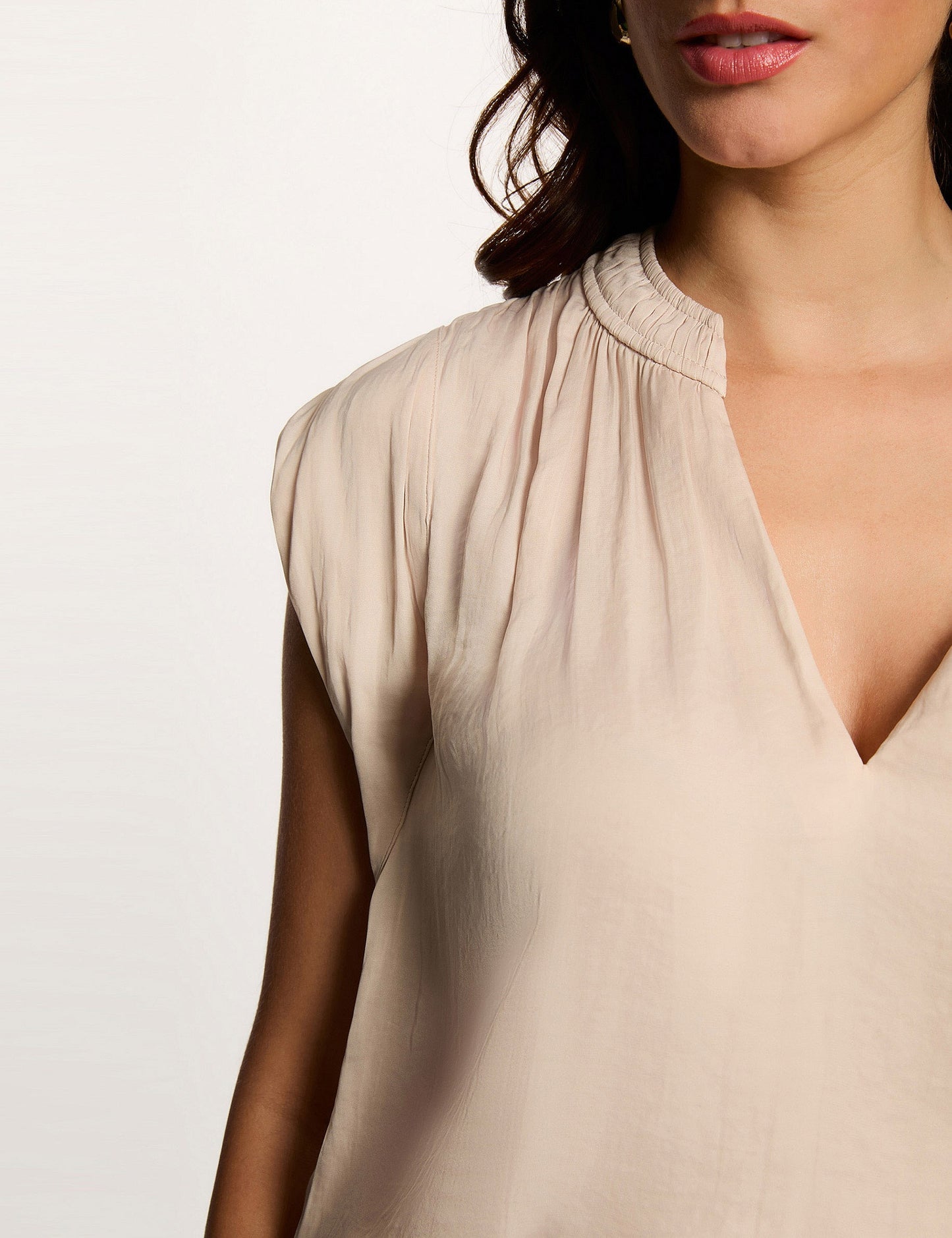 Satijnen Blouse met Korte Mouwen