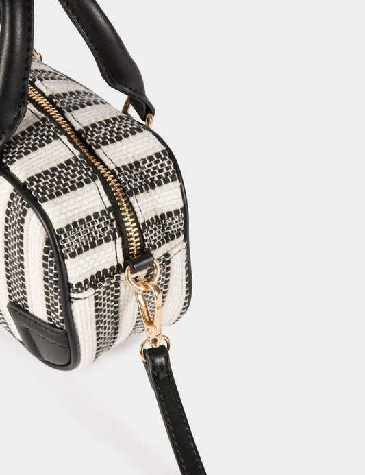 Gestreepte Schoudertas met Ketting