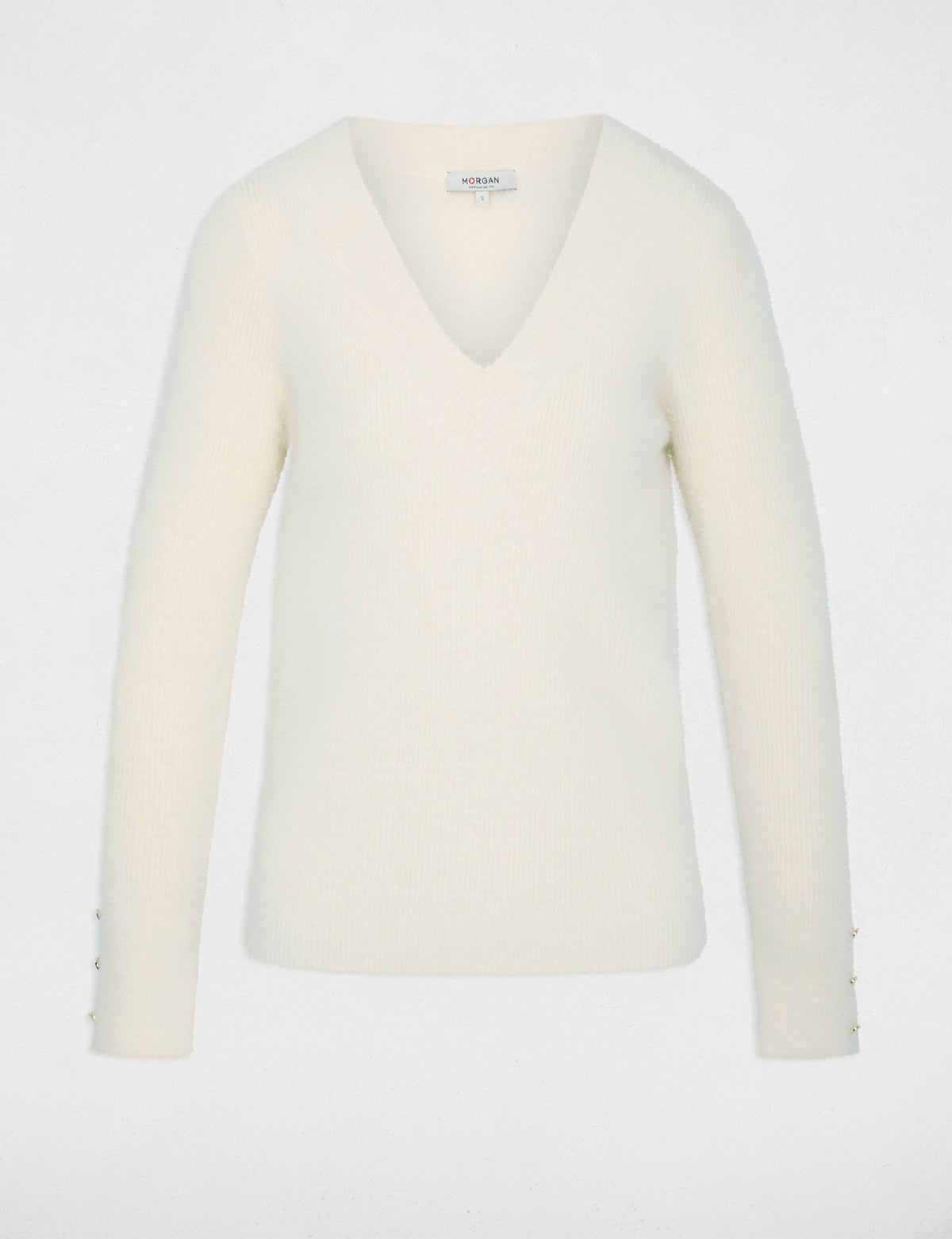 Comfortabele Trui met V-hals en Knoopjes