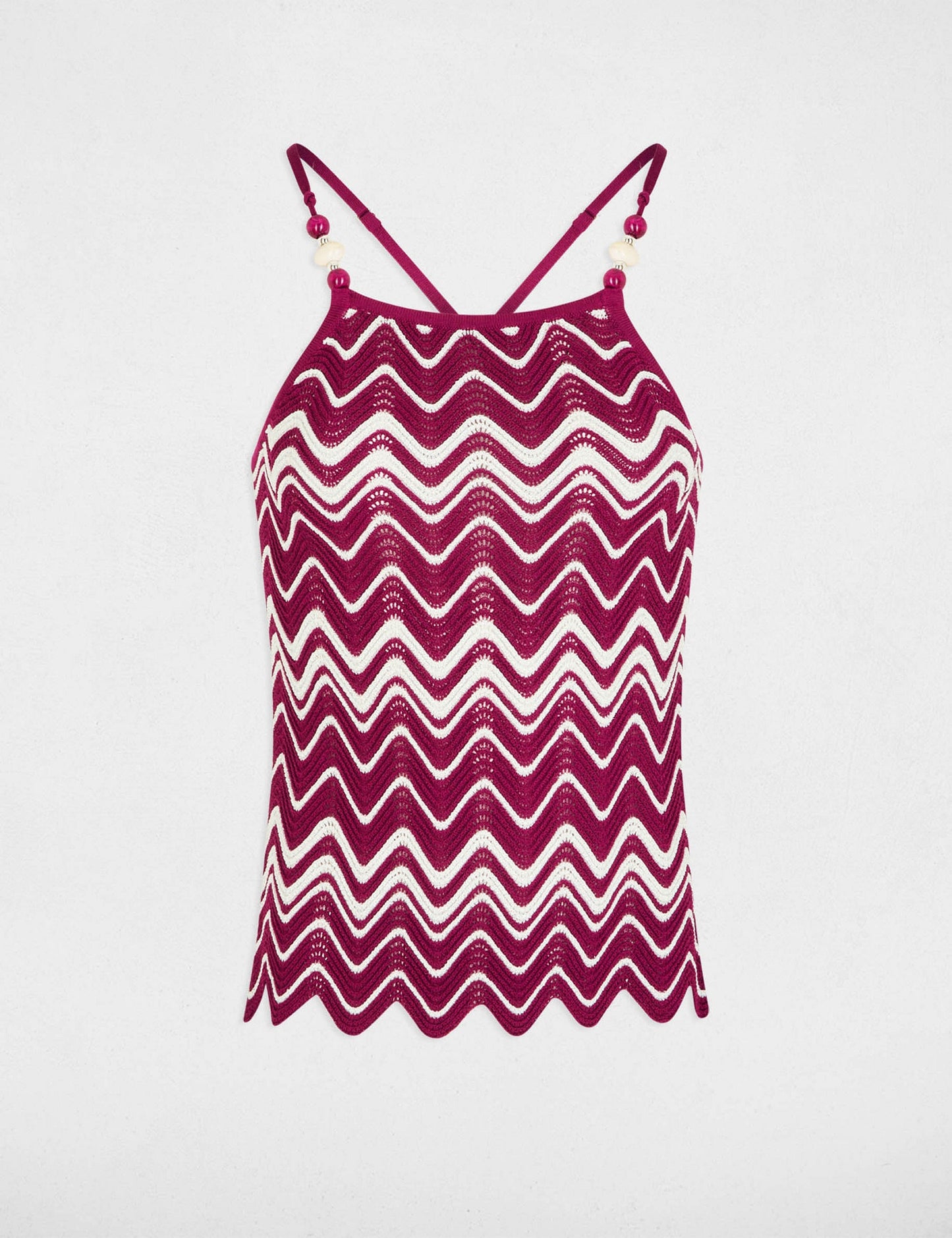 Top met Bustierhals en Chevronprint