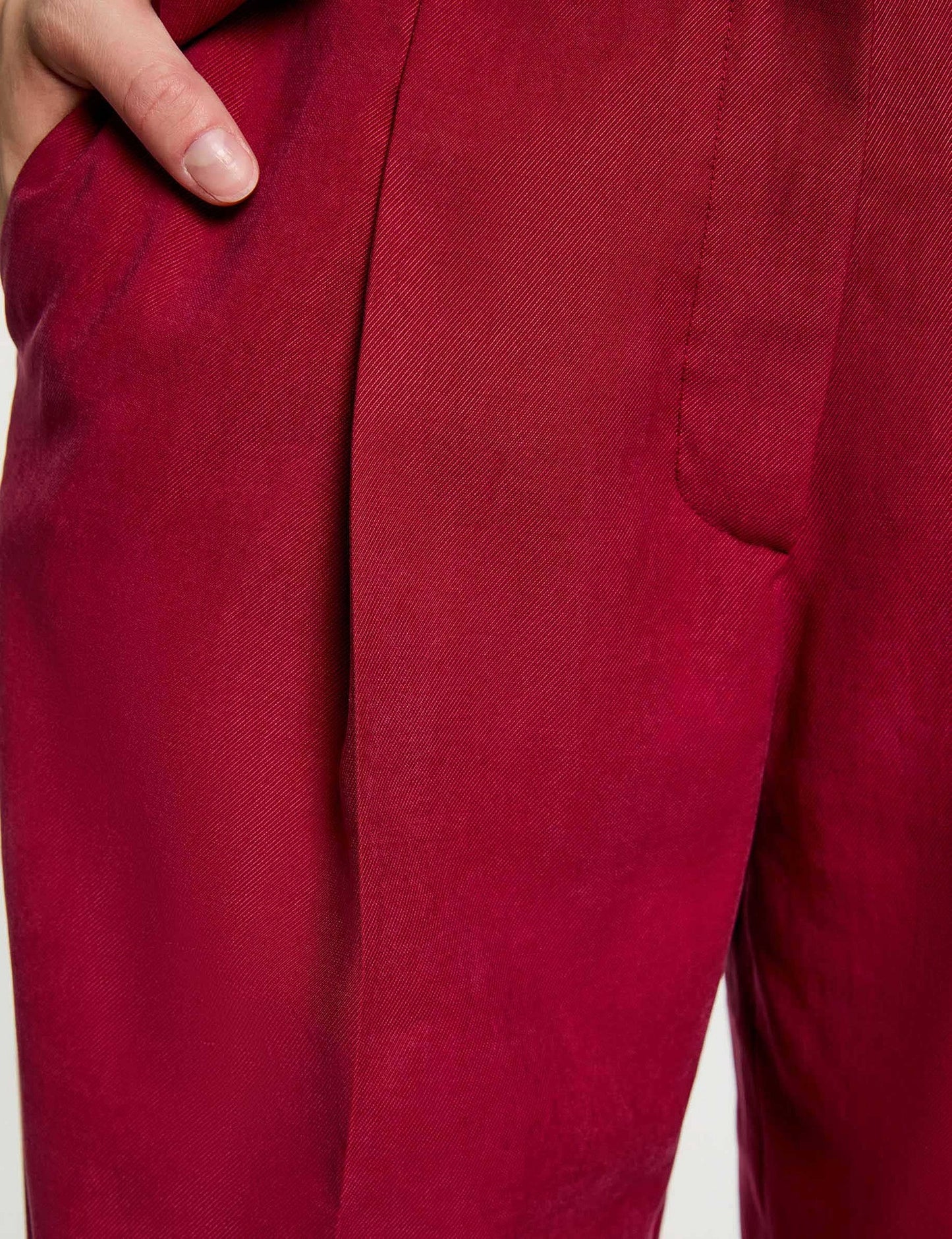 Hoge Taille Carrot Broek met Plooien
