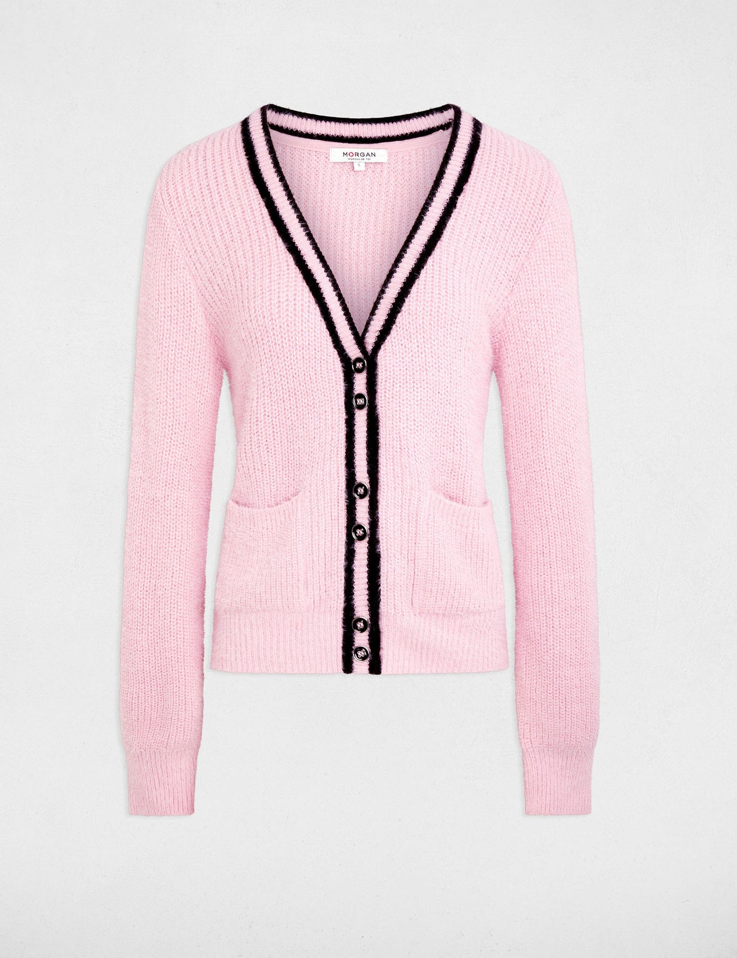 Tweekleurig Gebreid Gilet met V-hals