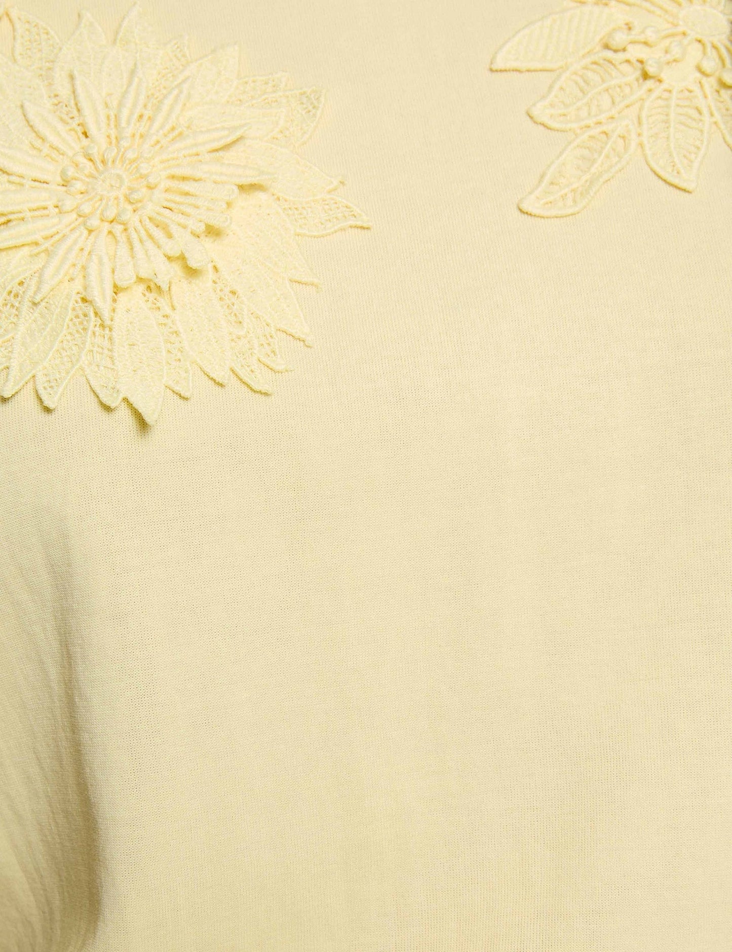 Recht T-shirt met Ronde Hals en Borduurwerk