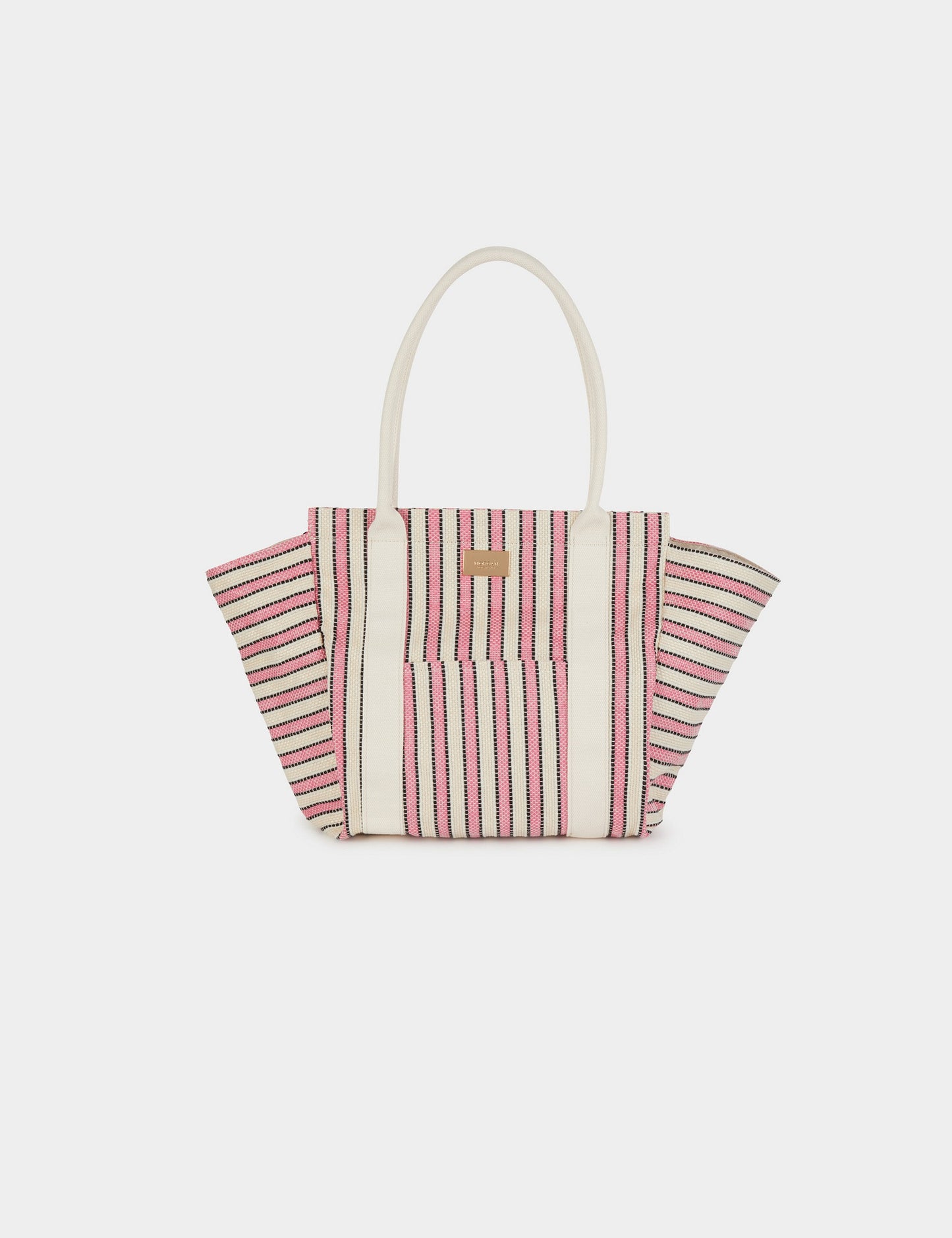Gestreepte Tote Bag met Ritssluiting