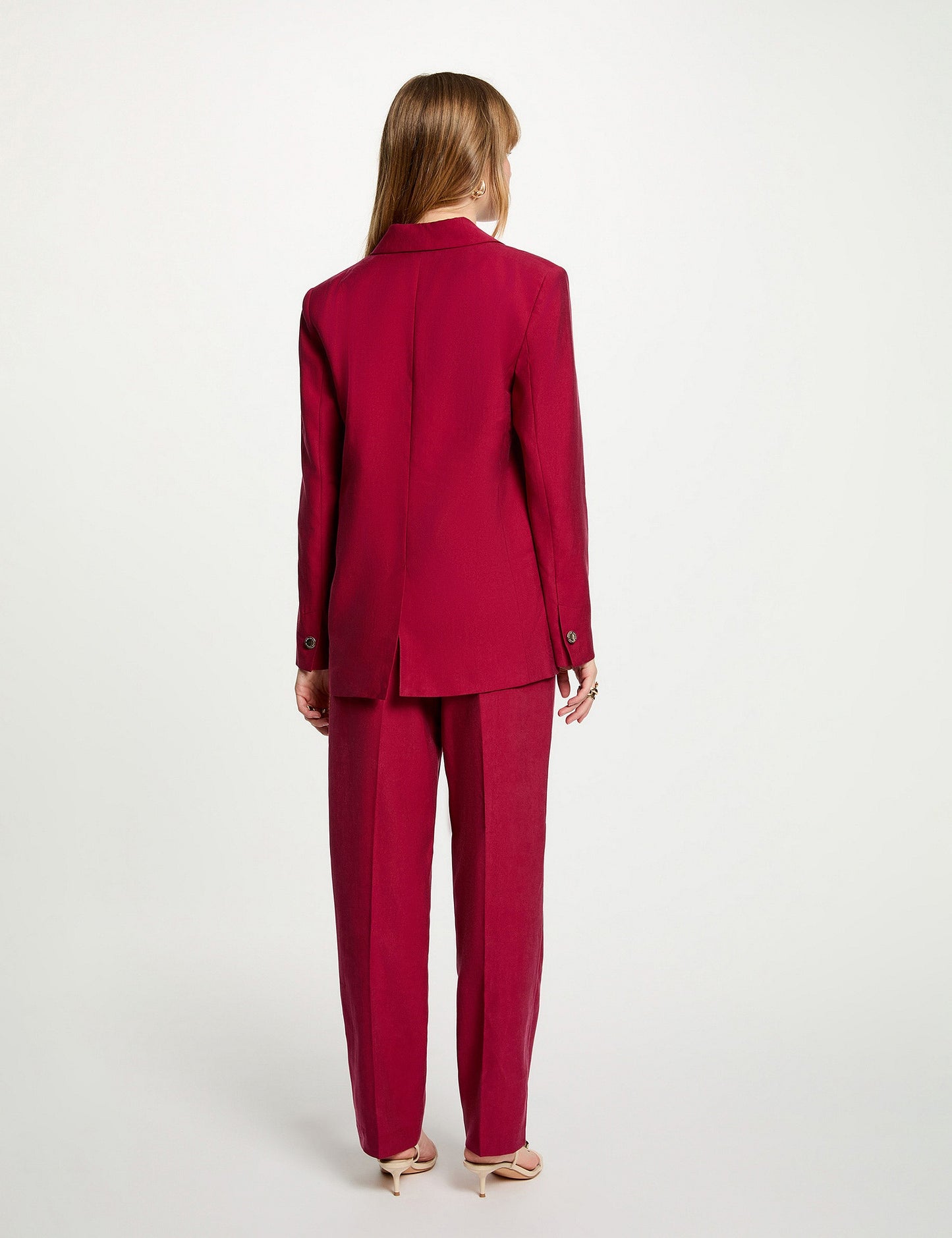 Hoge Taille Carrot Broek met Plooien