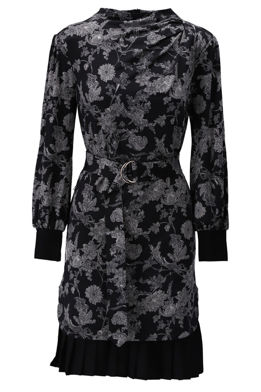 K-Design - Short dress, with print and belt (V107)