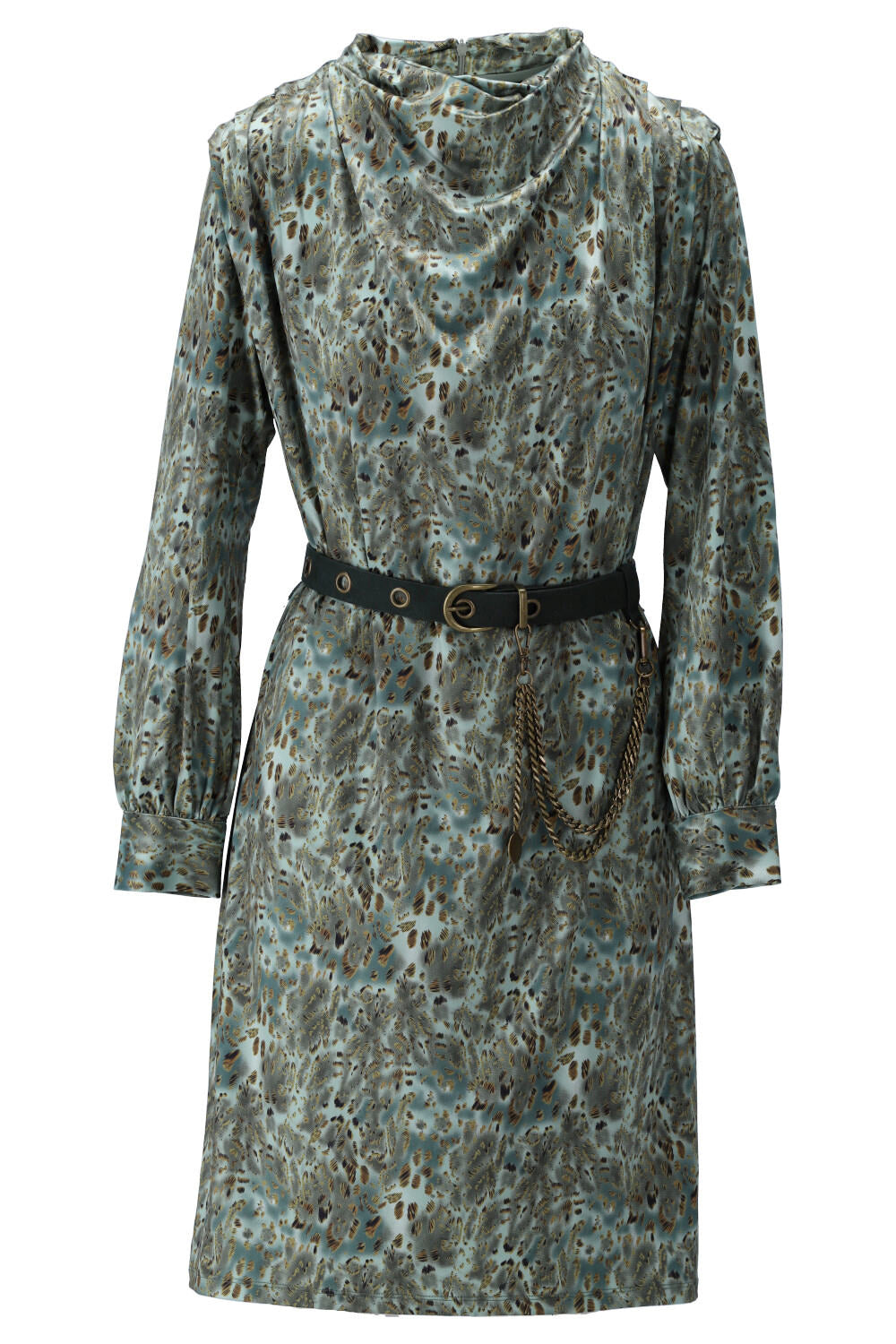 K-Design - Short dress, with print and belt (V203)