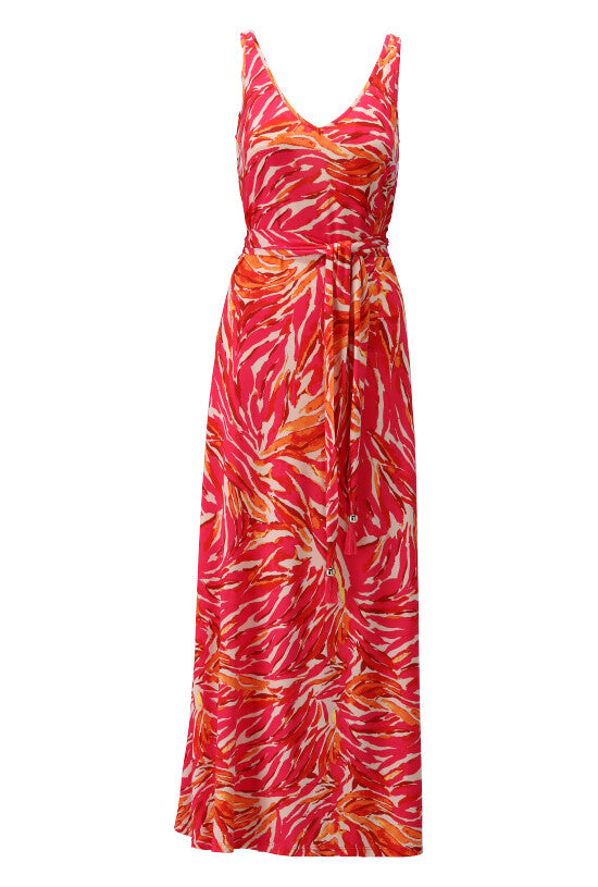 K-Design - Dress (midi) sleeveless, tropical floral print (W350)
